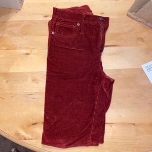 Women’s Madewell Burnt Orange/Red Skinny Corduroy High Rise 25